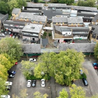 New Ash Green Shopping Centre in Kent – community-focused retail and residential development designed by SPAN and architect Eric Lyons, with pedestrian-friendly layouts and unique architectural style.